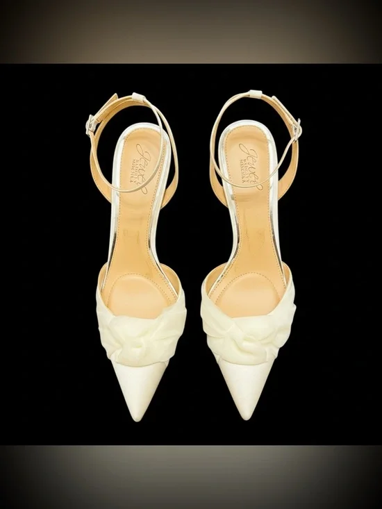 Jewel Badgley Mischka Federica Satin Knot Stiletto Pumps Women’s 9M - Picture 1 of 12